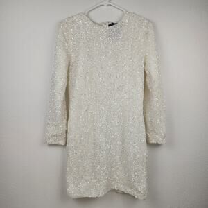 Retrofete Ivory Sequin Mini Dress